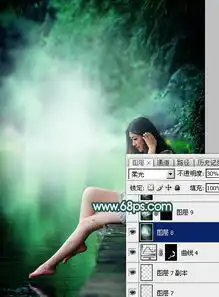 用ps调出唯美青绿色的漂亮女孩照片