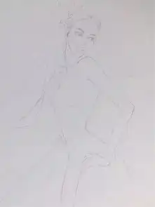 彩铅教程看菲儿老师超详细的教你画黑裙女郎爱蜜部落