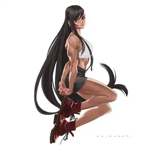 应粉丝留言要求分享的性感妖艳,热辣诱惑的漫画筋肉娘
