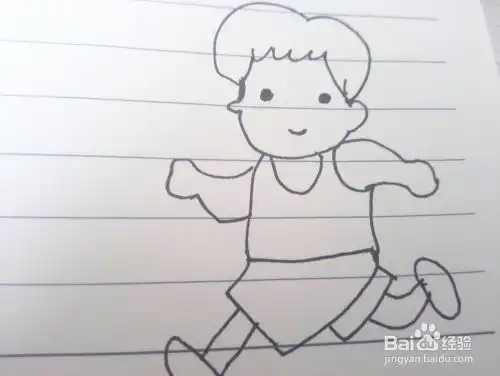 简笔画之奔跑中的小男孩