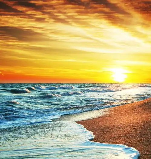 海边夕阳风景图片