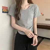 致知女上装zhizhi致知泛青苕短袖t恤女2023春季新款圆领白色上衣简约休闲多少钱