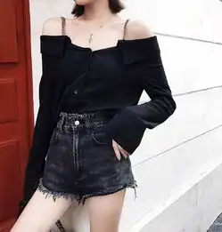 黑色图案灯芯绒常规款衬衫