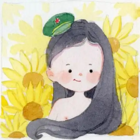 手绘卡通女孩头像,这类的女头才是最流行的