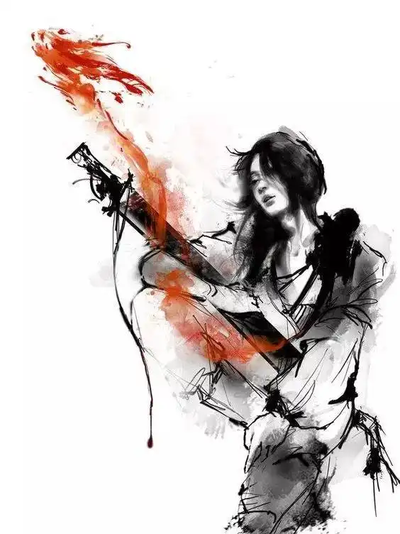 如此霸气的水墨竟出自一位女插画师