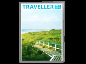 旅行旅游专用优美自然风景简约杂志设计a4骑马钉画册