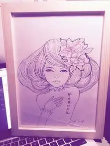 铅笔手绘线稿那女孩对我说