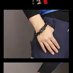 一生一石大展宏图天然黑曜石时尚貔貅情侣手串男女通用