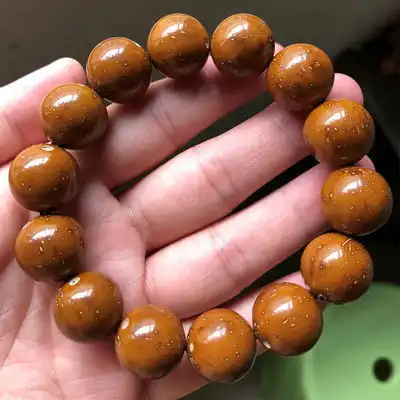 招财紫金鼠圆珠手串三眼菩提子正圆光珠桶珠原籽男女佛珠手串手链