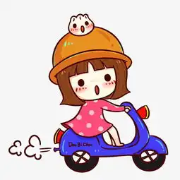 卡通漂浮骑摩托车的女孩素材图片免费下载高清漂浮素材png千库网图片编号1983797