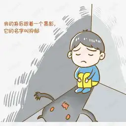 小男孩抑郁黑影漫画素材图片免费下载高清卡通手绘png千库网图片编号7265604