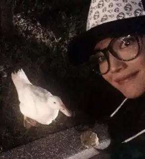 舒淇夜晒与鸭合影网友大嘴找到同类图