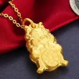 爱迪尔珠宝足金招财进宝生肖龙吊坠图片