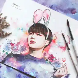 神仙玩水彩插画师笔下的爱豆帅出新高度,追星女孩也可以很优秀