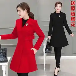 2016秋冬款呢子大衣气质优雅修身显瘦中长款职业毛呢外套女潮