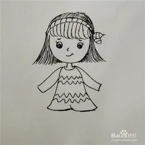 如何画小女孩的简笔画