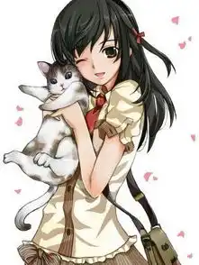 抱着猫的卡通头像有人有猫卡通的