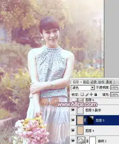 怎样给公园美女照片美化色彩的ps教程