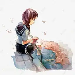 夏日女孩池塘乘凉手绘素材图片免费下载高清psd千库网图片编号12074226