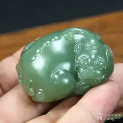 和田玉碧玉鸭蛋青苏工精雕招财辟邪旺财貔貅兽男女挂件把件玉石