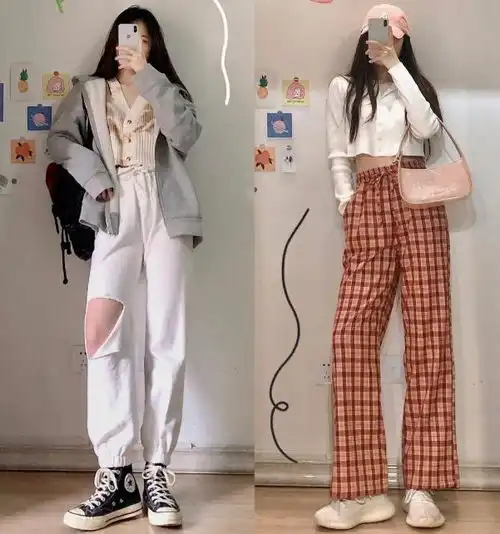 甜酷女孩的裤装穿搭示范,显瘦显腿长,可盐可甜气质满满