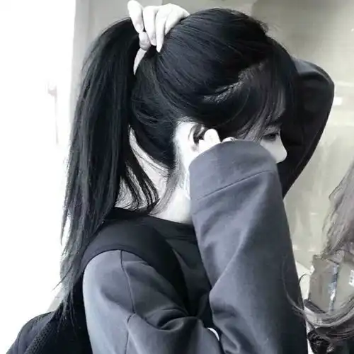 头像不露脸女头像马尾女孩系列