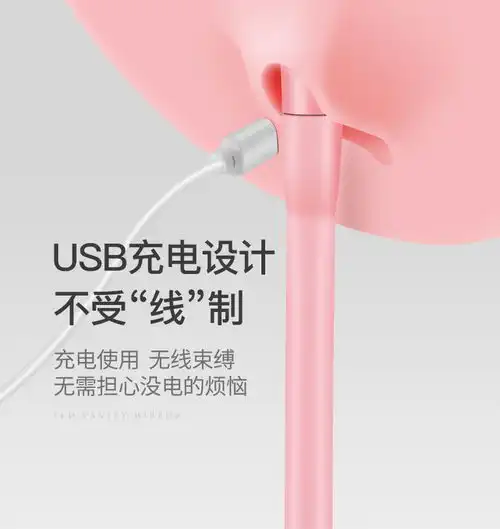 网红led化妆镜台式带灯宿舍抖音梳妆镜女便捷随身补光美妆小镜子