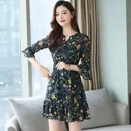 88759款碎花雪纺连衣裙小清新夏季流行裙子很仙的法国小众新款女装春