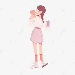 女生节女孩自拍喝奶茶春季穿搭png格式素材图片免费下载千库网