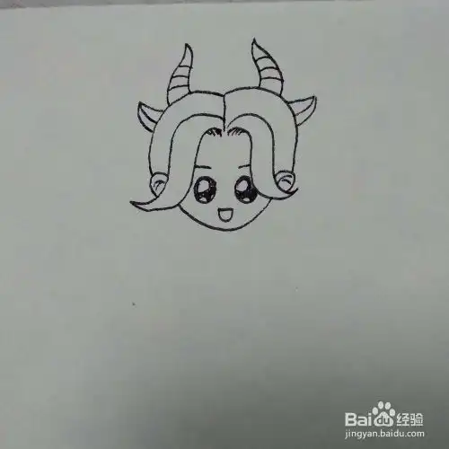 怎么画出可爱的摩羯座女孩卡通儿童简笔画