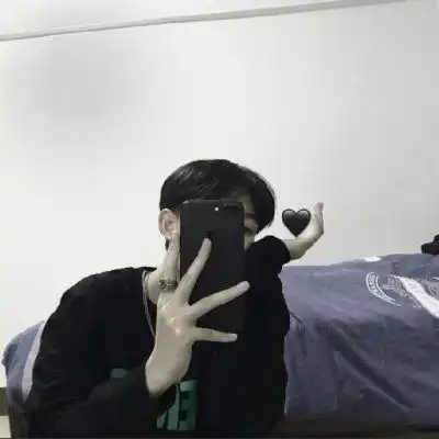 手机控男头帅气遮脸