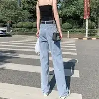 阔腿牛仔裤女生头像