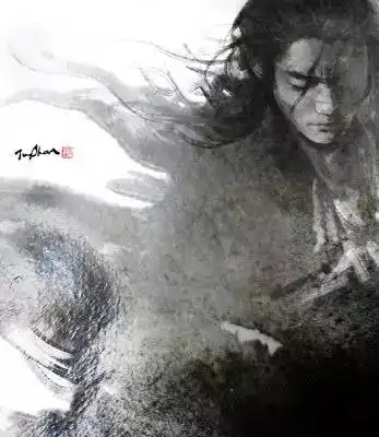 一位女插画师竟画出如此水墨画