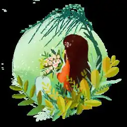 少女清明节绿色扁平少女捧花祭奠png免费下载高清png图片90设计网