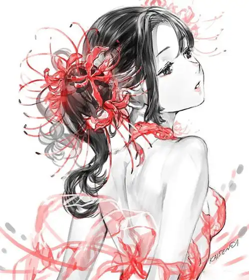 动漫少女人物插画设计,细腻的笔触将人物刻画的顾盼生姿,美极了