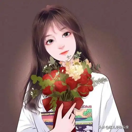 青春靓丽又清新脱俗的女生手绘头像,让人眼前一亮