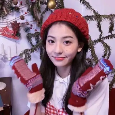 微信圣诞帽头像女生好看又可爱的圣诞节女头像2019
