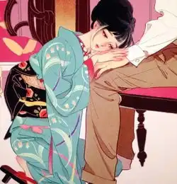 身穿和服的女子插画