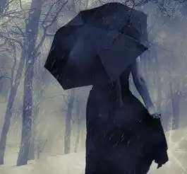 雨天里的女孩头像伤感的