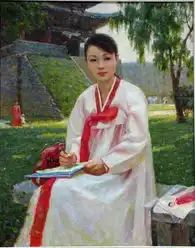 朝鲜油画中的清纯美女12
