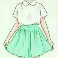 卡通头像女生半身蓝色衣服像这样的
