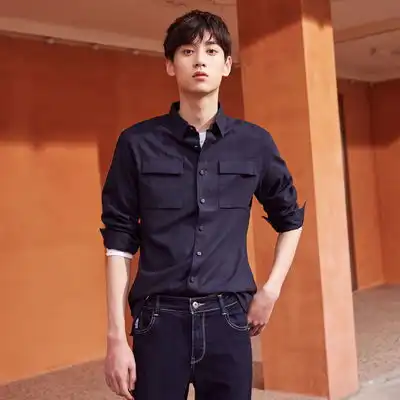 吊牌价199男基本磨毛衬衫723011