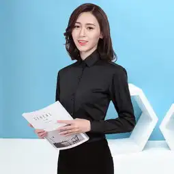 2019春季女士商务衬衫长袖弹力修身气质白衬衣职业装工装免烫