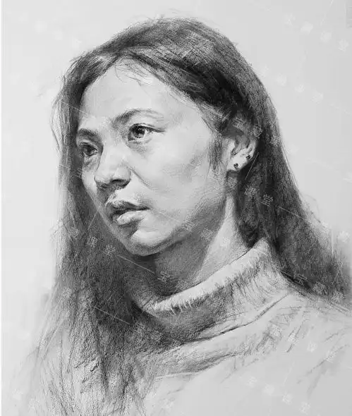 素描女青年头像训练课程分享附视频宝藏美术网校