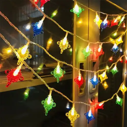 led小红灯笼彩灯闪灯串灯满天星新年装饰元旦春节元宵中国结灯串