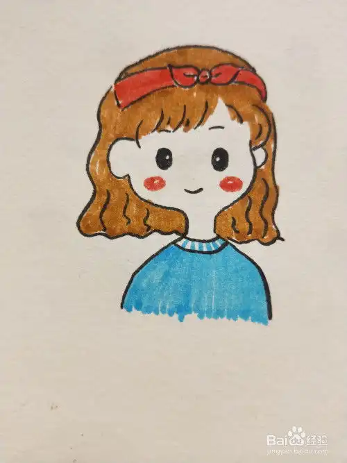 怎样画简笔画短发女孩头像