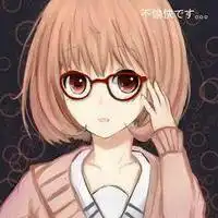 短发卡通女生带圆眼镜可爱头像微信头像图片大全