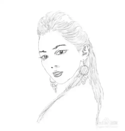 素描画美女头像是怎么画的