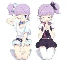 求一动漫女生紫色头发扎的歪马尾然后是蓝色瞳孔很可爱如图