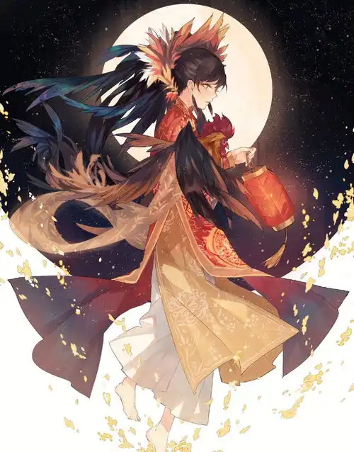 风格浓郁的二次元美少女同人插画,人物就像水晶拼合似的美